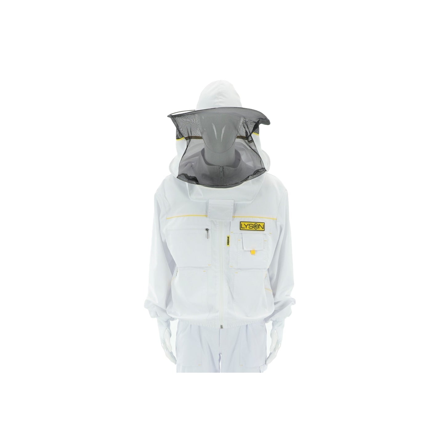 Jacket with hat, with zip, white colour, size: S-XXXXL – PREMIUM LINE