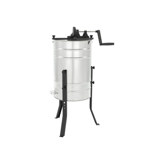Honey extractor, 2 honey frames (universal basket), manual plastic drive, Ø400 mm, plastic valve, with legs – BASIC