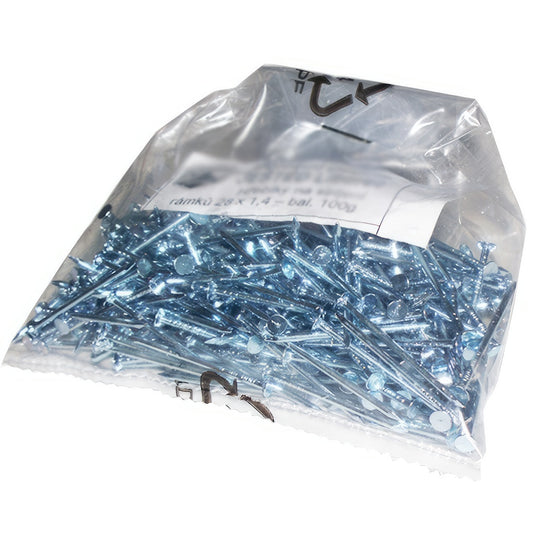 Galvaniseraðir naglar 28x1,4 - 100gr