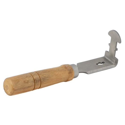 Frame scraper with wooden handle